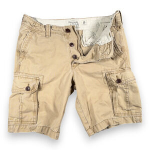 Abercrombie Fitch Shorts Mens 30 Brown Cargo Canvas Button Fly Tactical Outdoor